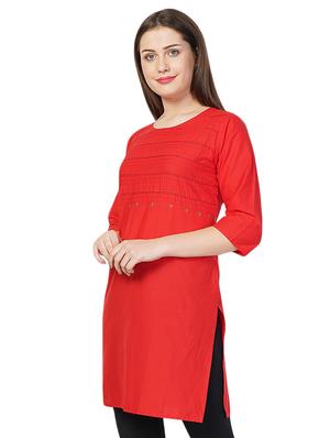 kaantha work straight kurta - 16785077 - Standard Image - 2