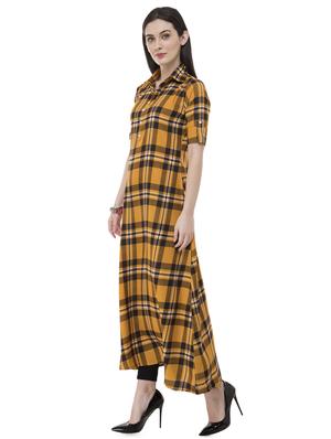 checkered a-line kurta - 16785357 - Standard Image - 2