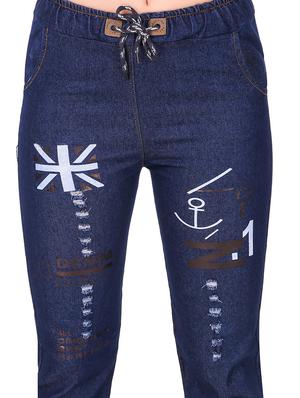 drawstring waist printed jeans - 16785845 - Standard Image - 5