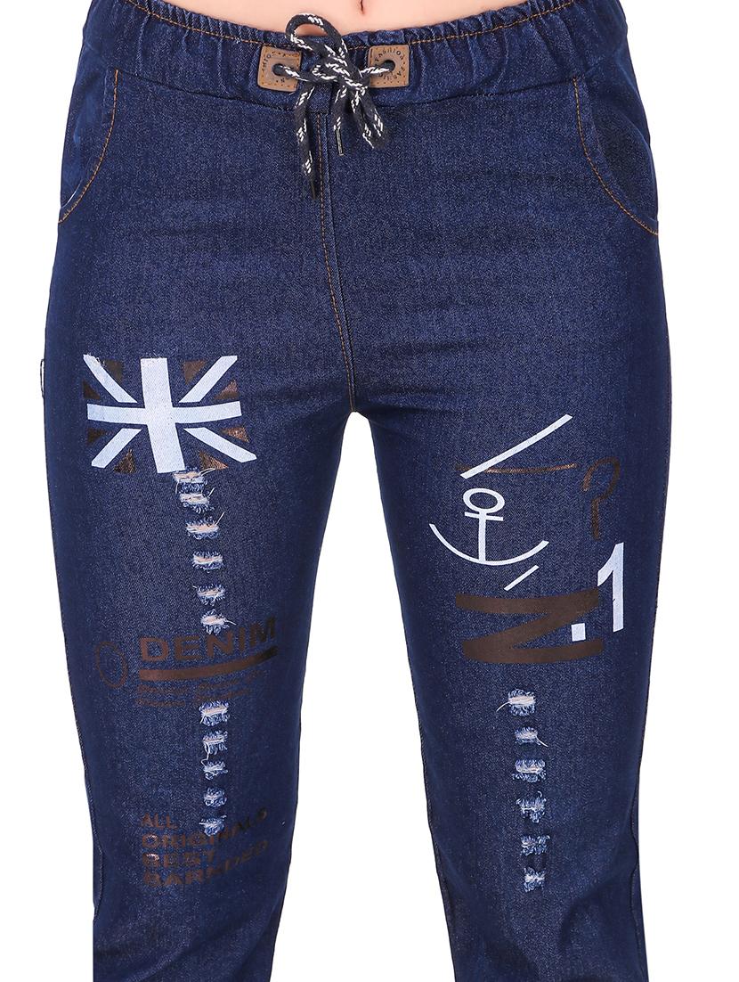 drawstring waist printed jeans - 16785845 - Zoom Image - 5