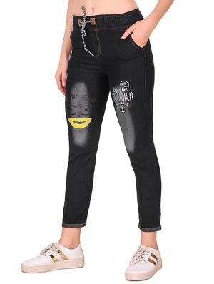 drawstring waist printed jeans - 16785853 - Standard Image - 2