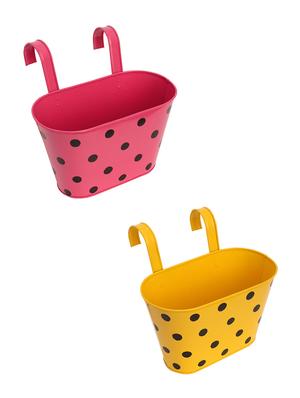 oval hanging dotted railing planters (set of 2) - 16786332 - Standard Image - 2