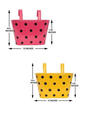 oval hanging dotted railing planters (set of 2) - 16786332 - Standard Image - 5