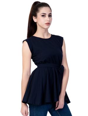 tie front solid a-line dress - 16787760 - Standard Image - 2