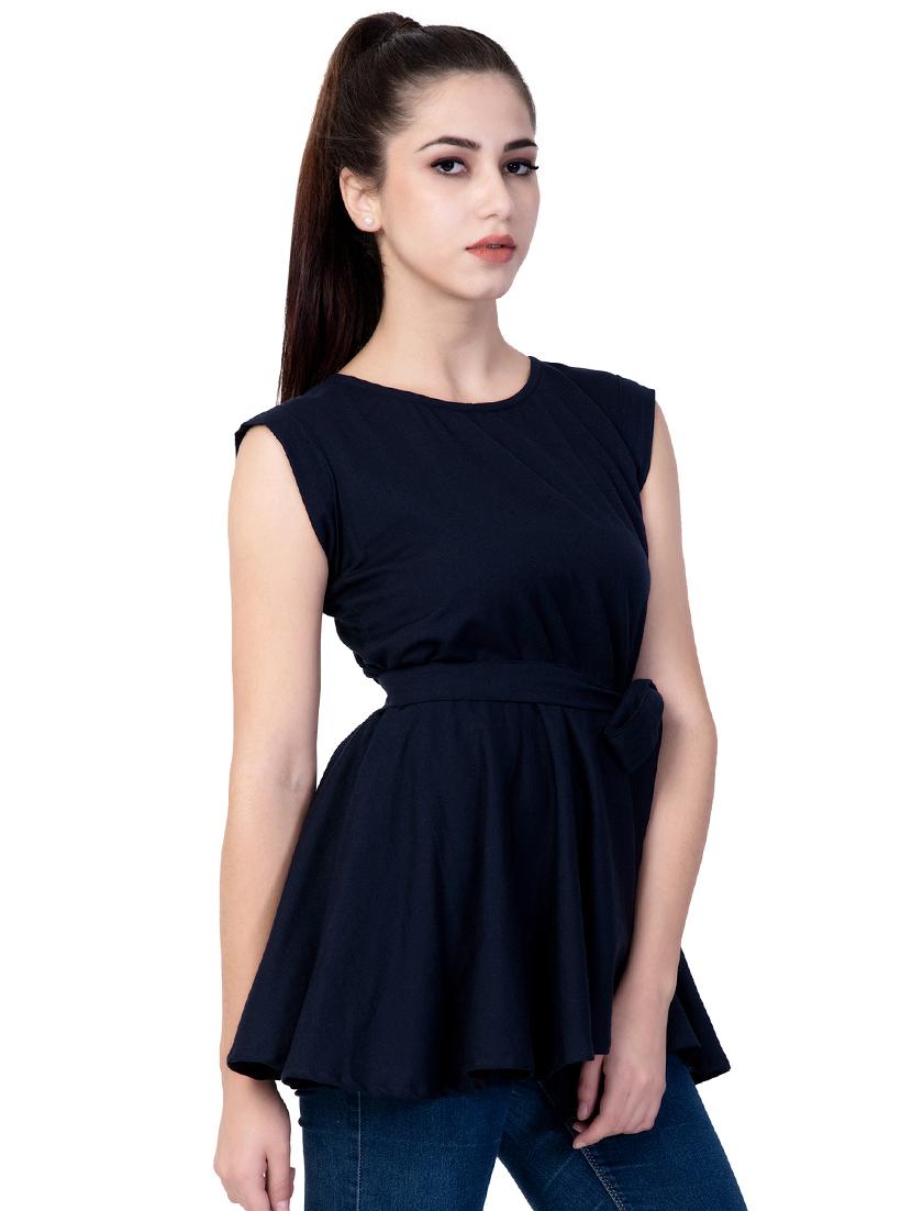 tie front solid a-line dress - 16787760 - Zoom Image - 2