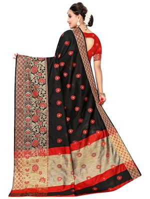 floral kanjivaram saree with blouse - 16788326 - Standard Image - 2