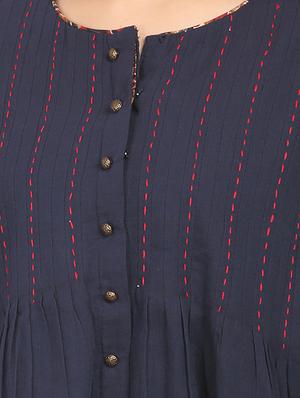 round neck kantha detail tunic - 16788496 - Standard Image - 5