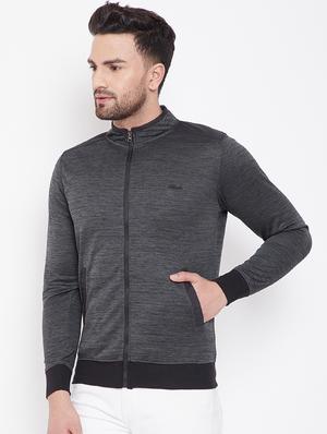 grey solid casual jacket - 16789182 - Standard Image - 2