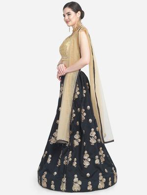 embroidered a-line lehenga - 16791381 - Standard Image - 2