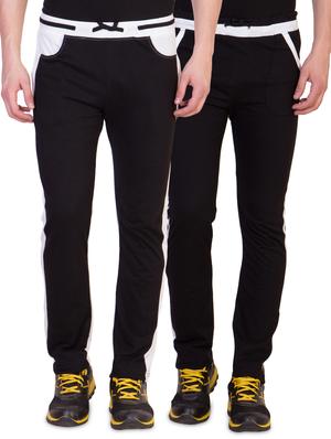 black color block and side striped full length track pants (set of 2) - 16791696 - Standard Image - 2