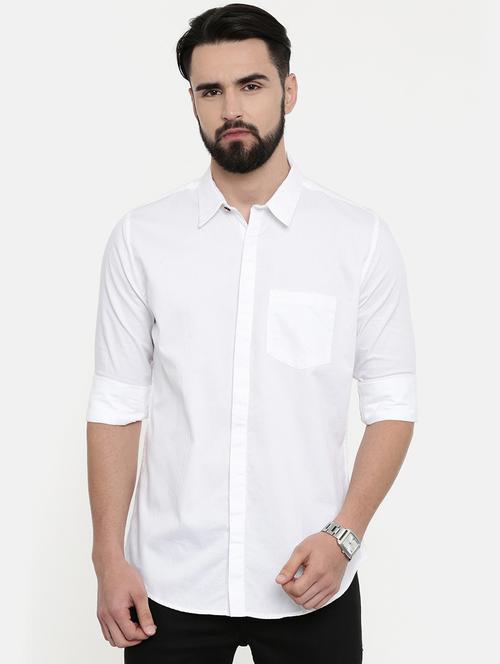 white solid casual shirt - 16792271 - Very Small Image - 1