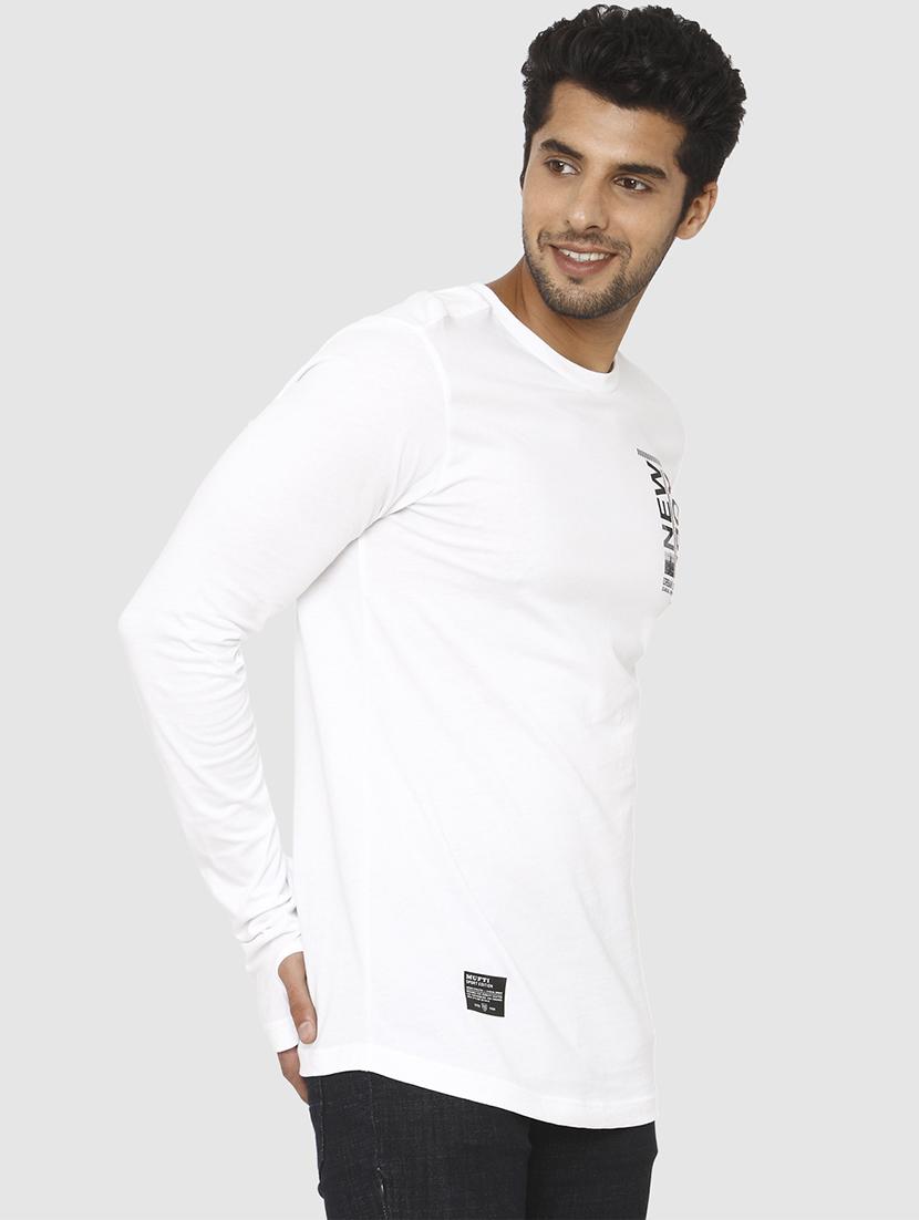 white chest printed t-shirt - 16792304 - Zoom Image - 2