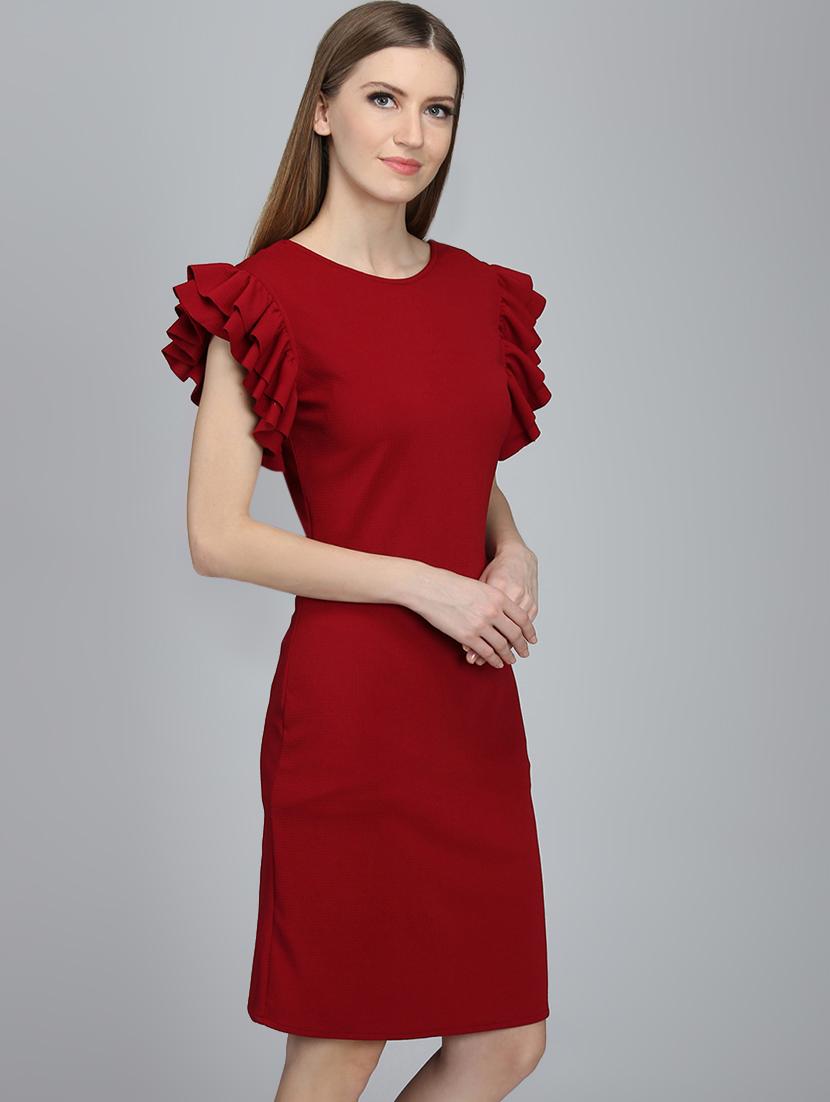 frill sleeved sheath dress - 16792353 - Zoom Image - 2