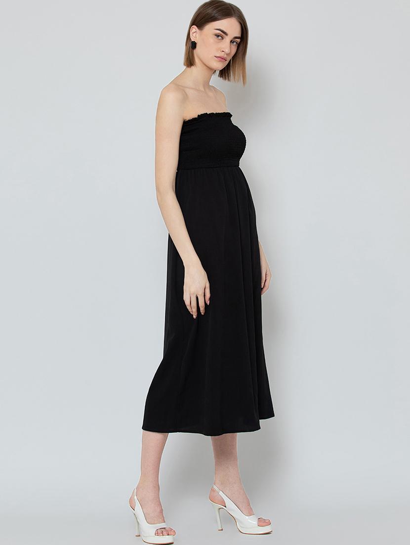 smocked detail off shoulder a-line dress - 16792355 - Zoom Image - 2