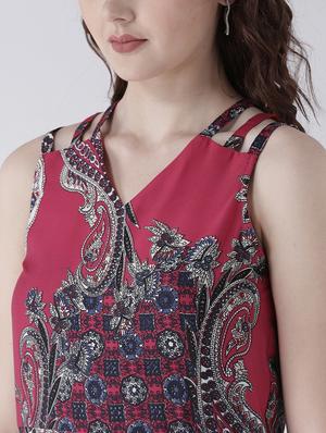 v neck paisley maxi dress - 16792474 - Standard Image - 5