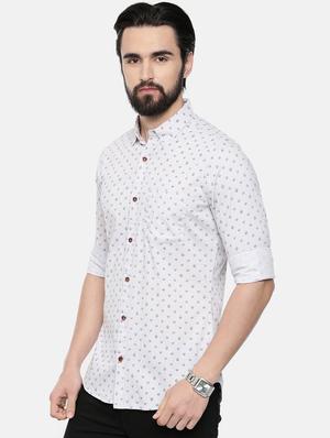 white printed casual shirt - 16792760 - Standard Image - 2