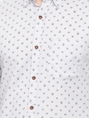 white printed casual shirt - 16792760 - Standard Image - 5