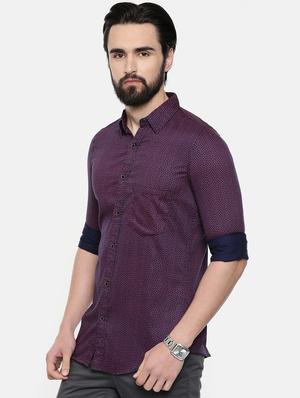 navy blue printed casual shirt - 16792777 - Standard Image - 2