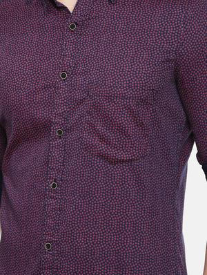 navy blue printed casual shirt - 16792777 - Standard Image - 5