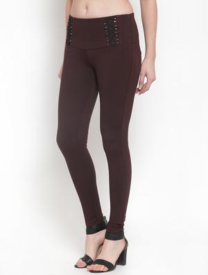 lace up detail mid rise jeggings - 16793246 - Standard Image - 2
