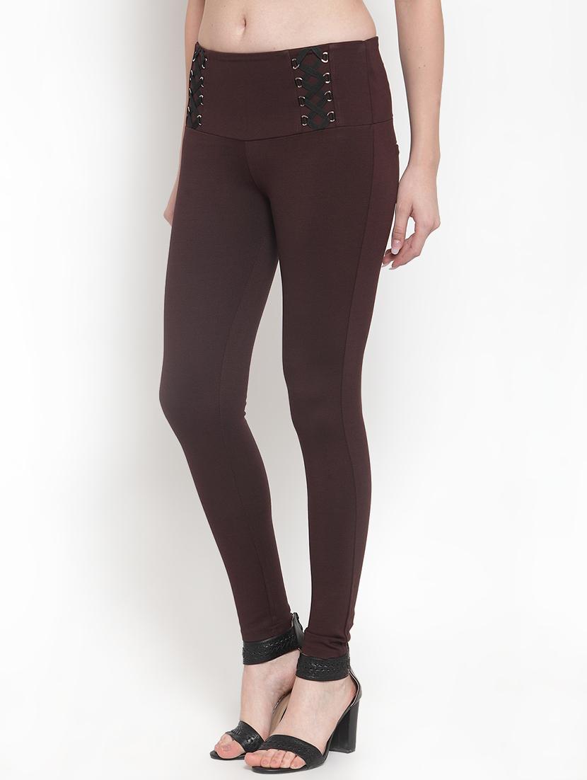 lace up detail mid rise jeggings - 16793246 - Zoom Image - 2