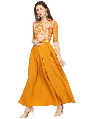 round neck floral panel maxi dress - 16793450 - Standard Image - 2