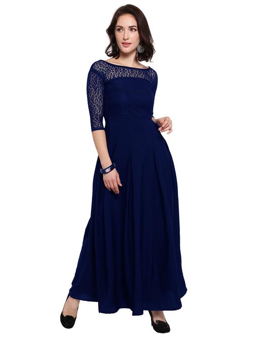 boat neck laced maxi dress - 16793508 - Standard Image - 1