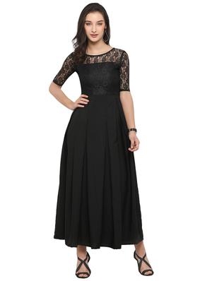 round neck lace detail dress - 16793513 - Standard Image - 2