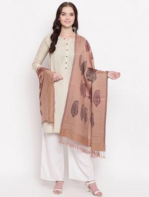self design woolen stole - 16796670 - Standard Image - 2