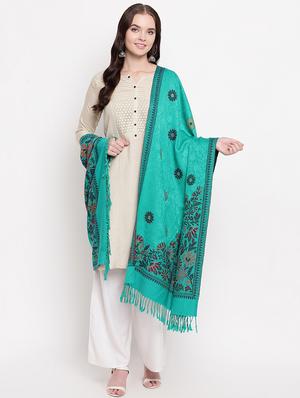 floral wool stole - 16796679 - Standard Image - 2