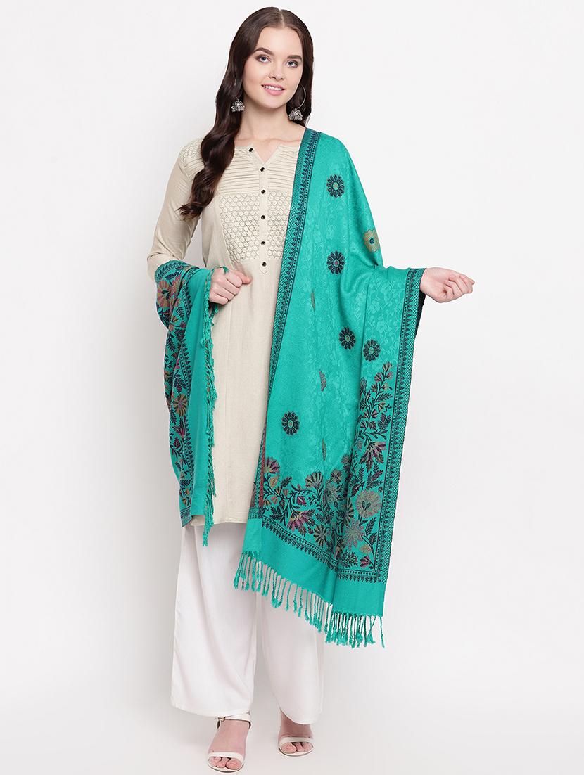 floral wool stole - 16796679 - Zoom Image - 2