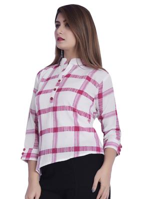 checkered asymmetric kurti - 16797237 - Standard Image - 2