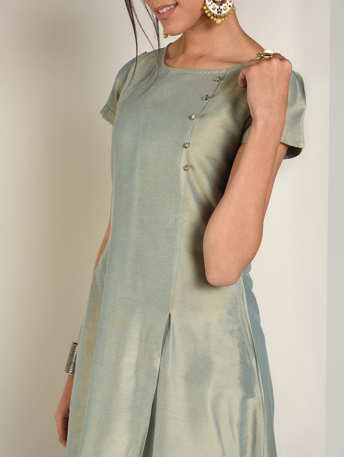 solid asymmetric kurta - 16797535 - Zoom Image - 5