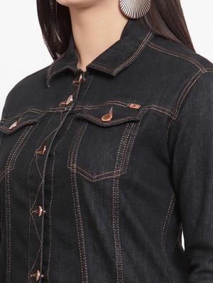 button detail denim jacket - 16797705 - Standard Image - 5