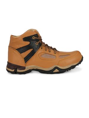 tan leatherette low ankle boots - 16798303 - Standard Image - 2