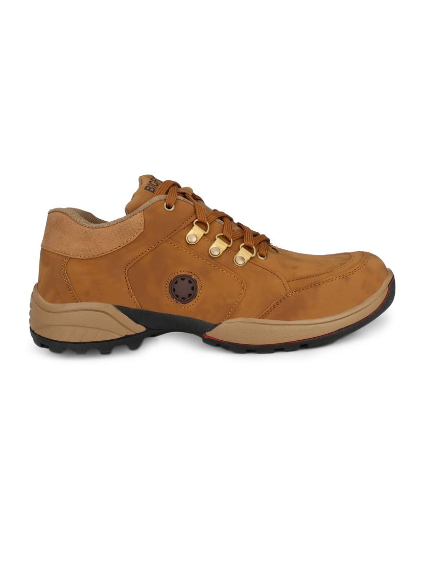 tan leatherette low ankle boots - 16798304 - Zoom Image - 2