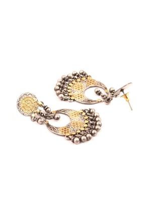 gold silver drop earring - 16799377 - Standard Image - 2