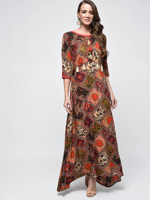 printed a-line kurta - 16800512 - Very Small Image - 1