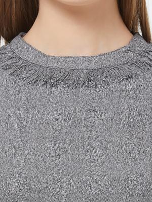tie front fringe detail a-line dress - 16800835 - Standard Image - 5