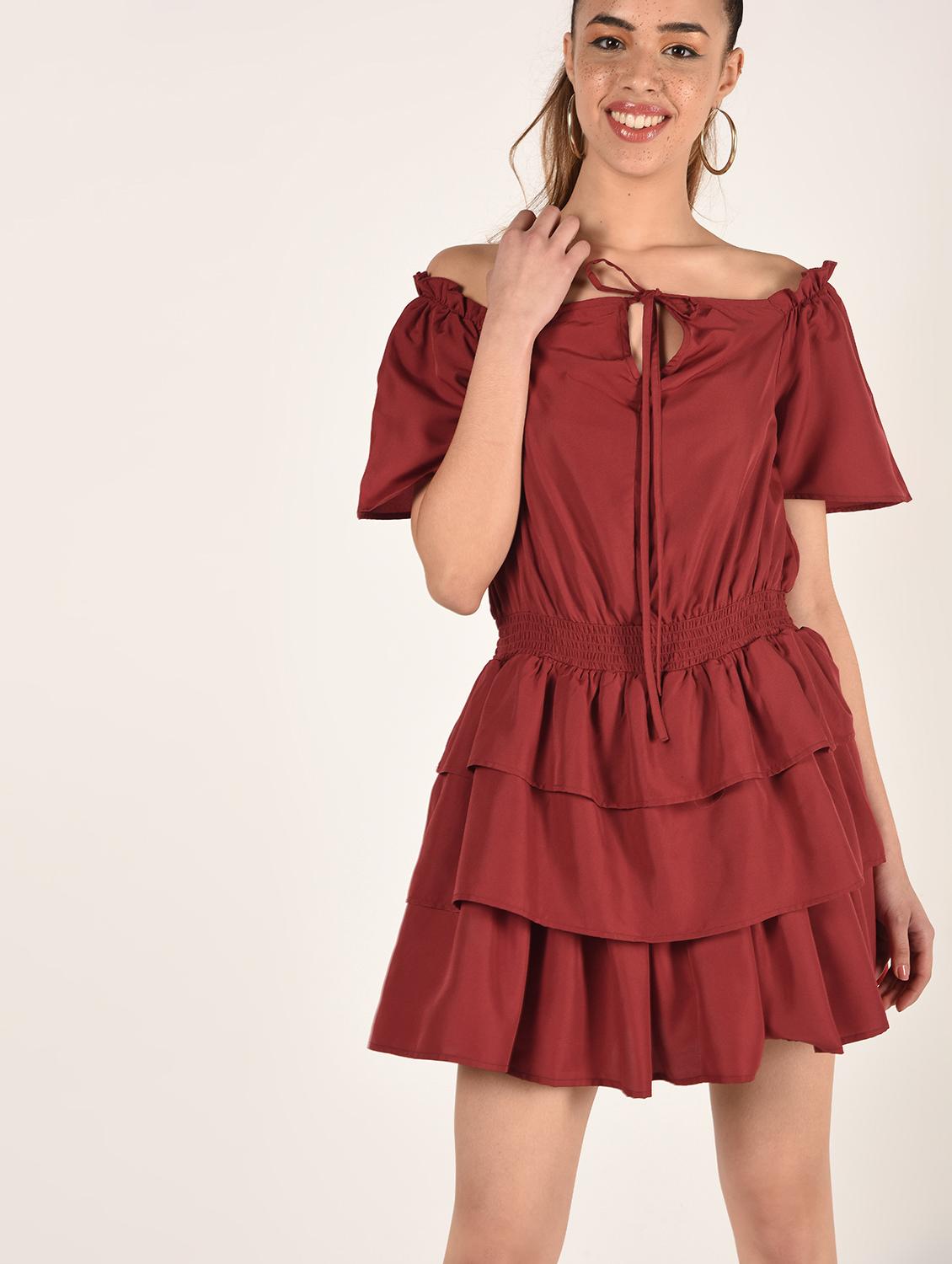 off shoulder ruffled dress - 16802292 - Zoom Image - 2