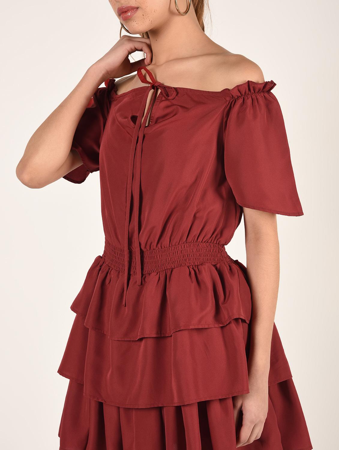 off shoulder ruffled dress - 16802292 - Zoom Image - 5