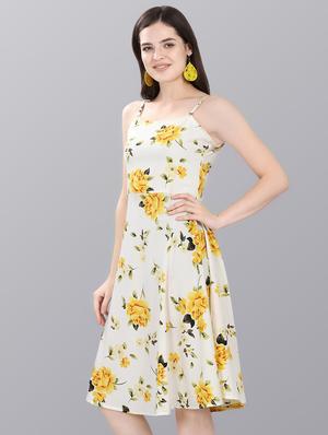 came neck floral flared dress - 16803979 - Standard Image - 2