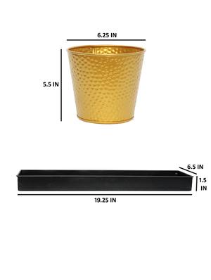 round basket planters with bottom tray ( set of 3 ) - 16804291 - Standard Image - 5