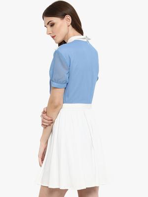 lace detail sheer panel a-line dress - 16804625 - Standard Image - 2