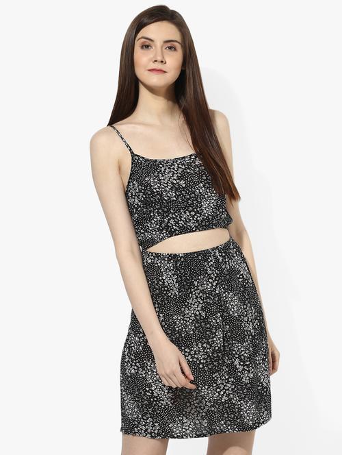 cami neck printed a-line dress - 16804718 - Standard Image - 1