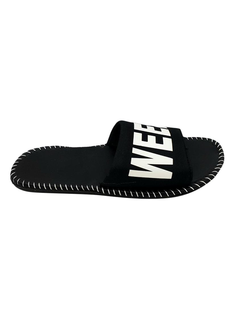 black fabric slip on flip flops - 16806079 - Zoom Image - 2