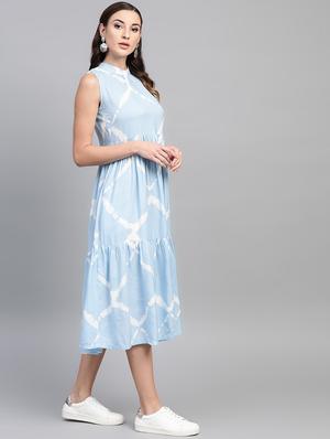 mock neck gathered hem a-line dress - 16806613 - Standard Image - 2