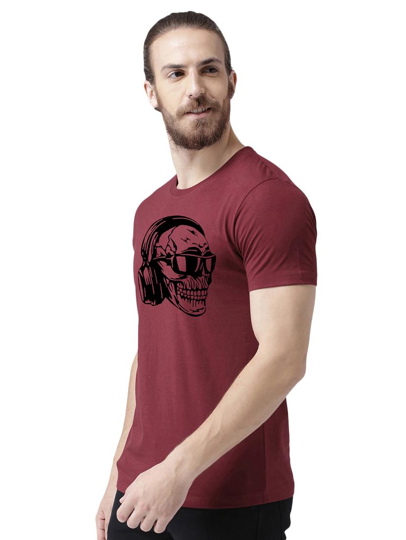 maroon chest printed t-shirt - 16807102 - Zoom Image - 2