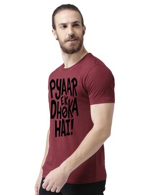 maroon typographic chest printed t-shirt - 16807108 - Standard Image - 2