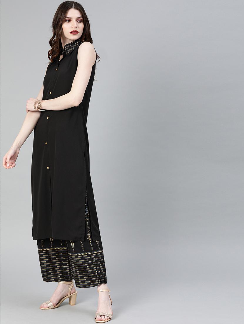 solid kurta palazzo set - 16808497 - Zoom Image - 2